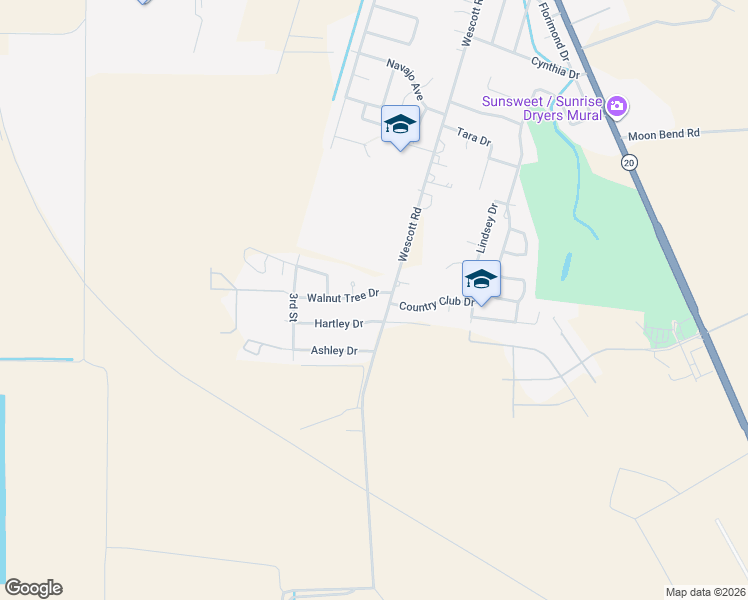 map of restaurants, bars, coffee shops, grocery stores, and more near 10 Walnut Tree Dr in Colusa