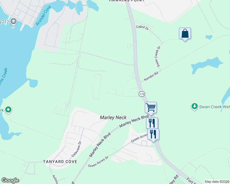 map of restaurants, bars, coffee shops, grocery stores, and more near 120 Werner Road in Baltimore