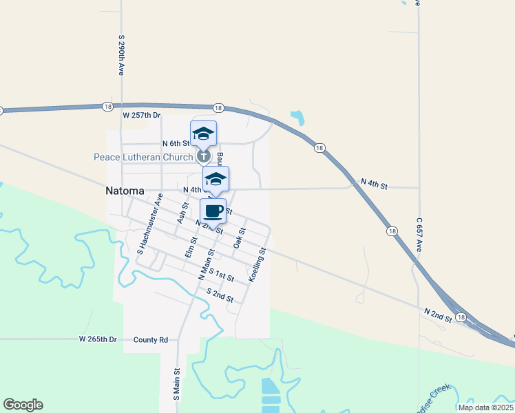 map of restaurants, bars, coffee shops, grocery stores, and more near 508 North 4th Street in Natoma