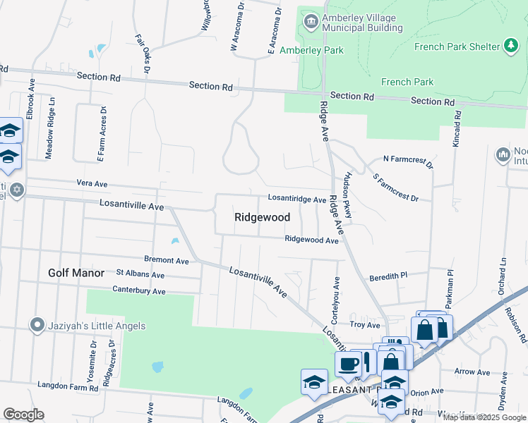map of restaurants, bars, coffee shops, grocery stores, and more near in Ridgewood