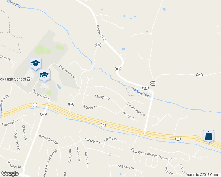 map of restaurants, bars, coffee shops, grocery stores, and more near 224 MacKenzie Lane in Stephenson