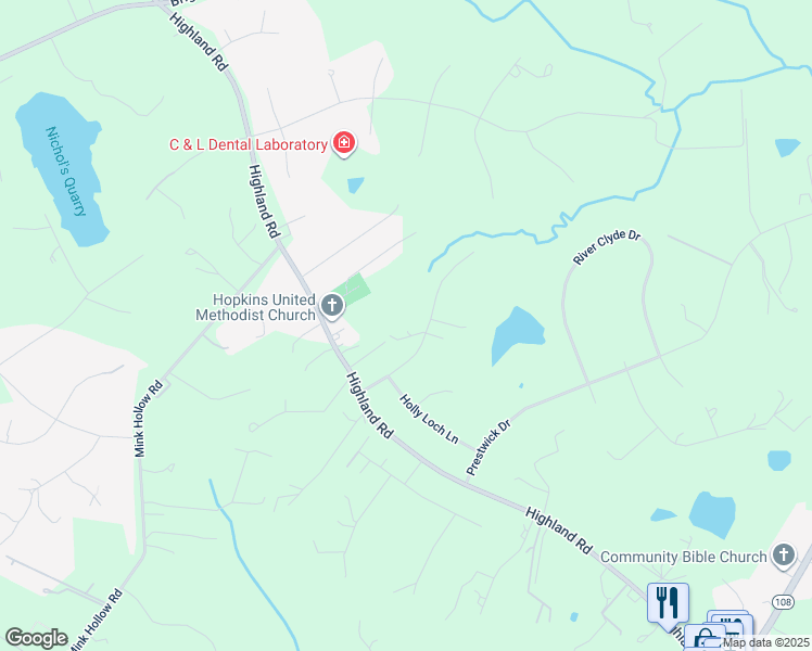 map of restaurants, bars, coffee shops, grocery stores, and more near 6625 Isle of Skye Drive in Highland