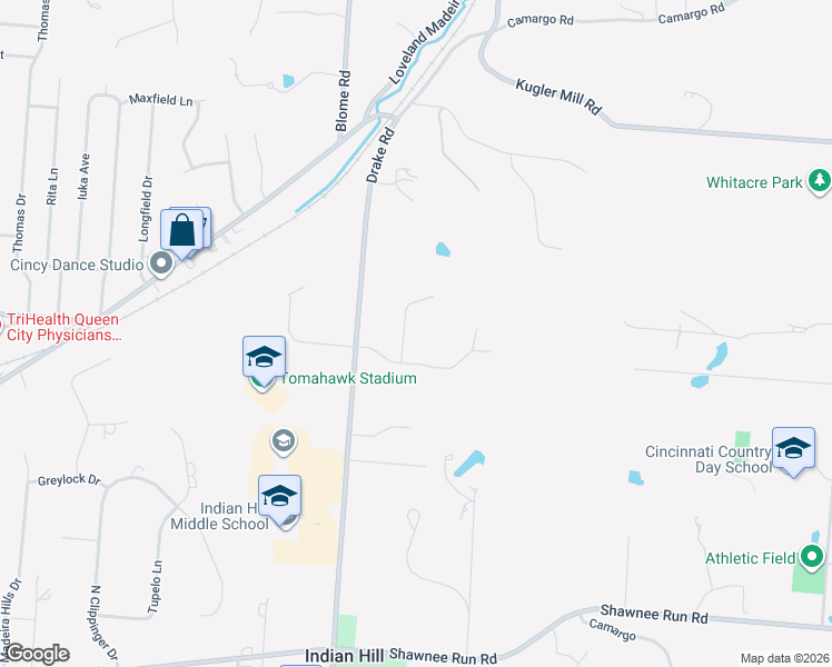 map of restaurants, bars, coffee shops, grocery stores, and more near 7270 Post and Rail Lane in Cincinnati