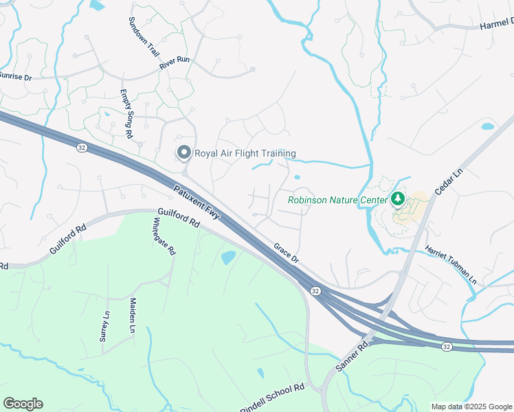 map of restaurants, bars, coffee shops, grocery stores, and more near 7500 Grace Drive in Columbia