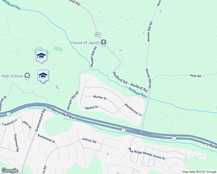 map of restaurants, bars, coffee shops, grocery stores, and more near 224 MacKenzie Lane in Stephenson