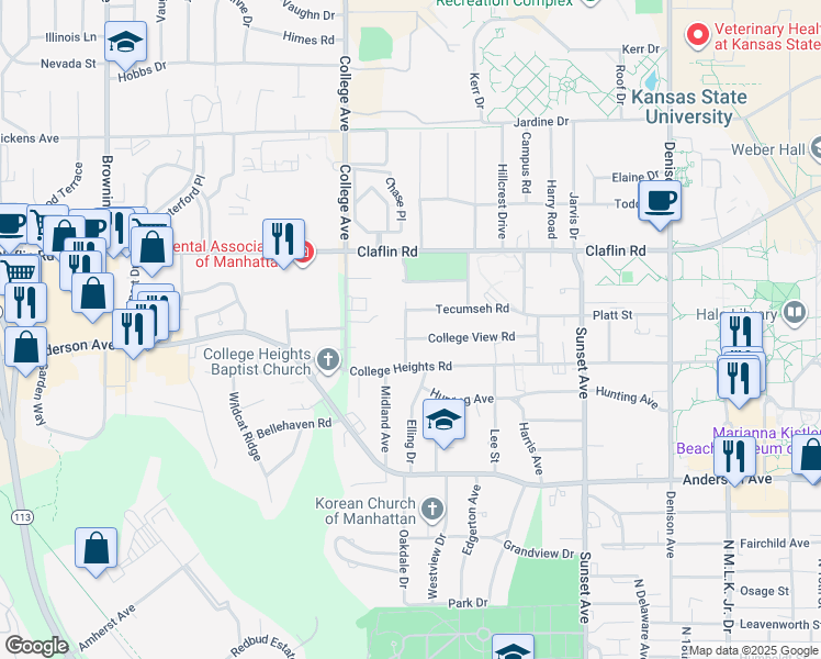 map of restaurants, bars, coffee shops, grocery stores, and more near 1020 Goodnow Avenue in Manhattan