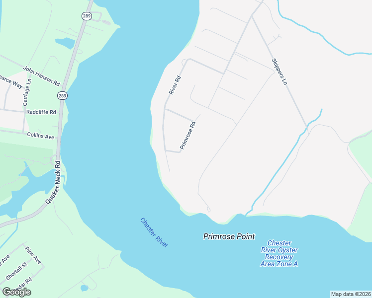 map of restaurants, bars, coffee shops, grocery stores, and more near 129 Primrose Road in Chestertown
