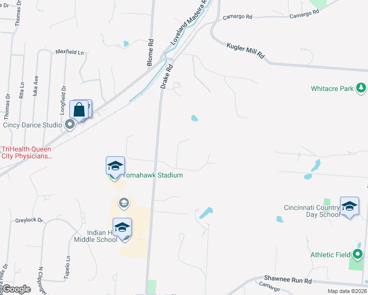 map of restaurants, bars, coffee shops, grocery stores, and more near 7270 Post and Rail Lane in Cincinnati