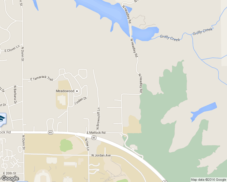 map of restaurants, bars, coffee shops, grocery stores, and more near 2805 North Headley Road in Bloomington