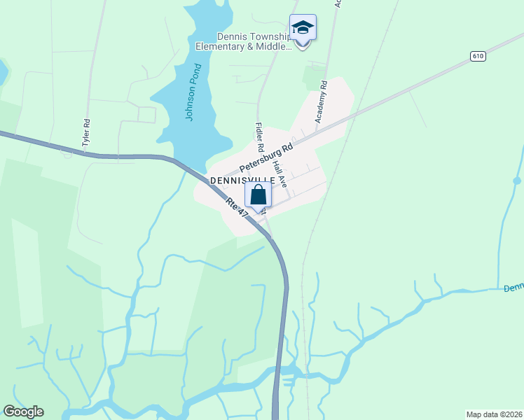 map of restaurants, bars, coffee shops, grocery stores, and more near 121 Main Street in Cape May County
