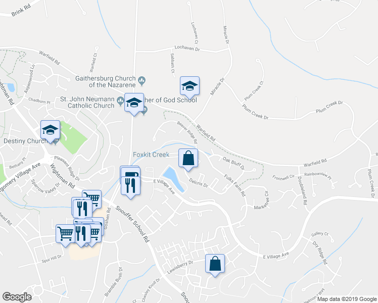 map of restaurants, bars, coffee shops, grocery stores, and more near 8803 Thomas Lea Terrace in Gaithersburg