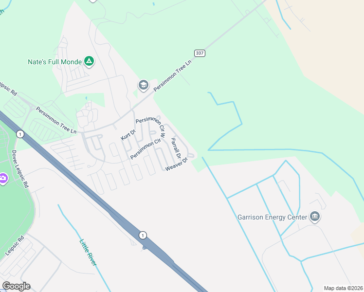 map of restaurants, bars, coffee shops, grocery stores, and more near 811 Farrell Drive in Dover