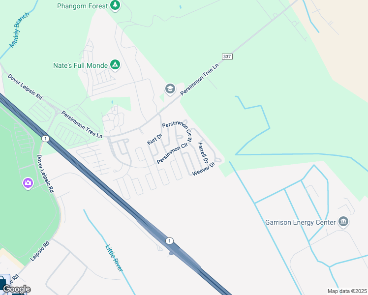 map of restaurants, bars, coffee shops, grocery stores, and more near 119 Kurt Drive in Dover