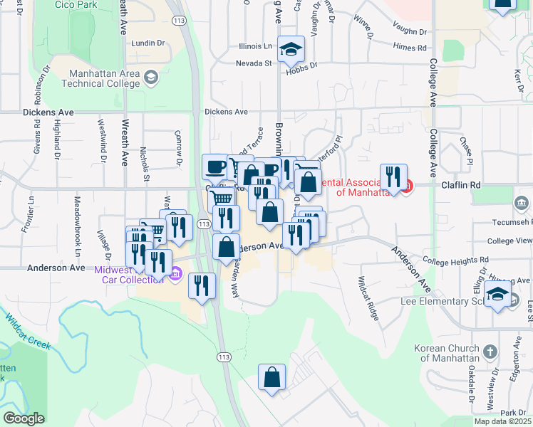 map of restaurants, bars, coffee shops, grocery stores, and more near in Manhattan