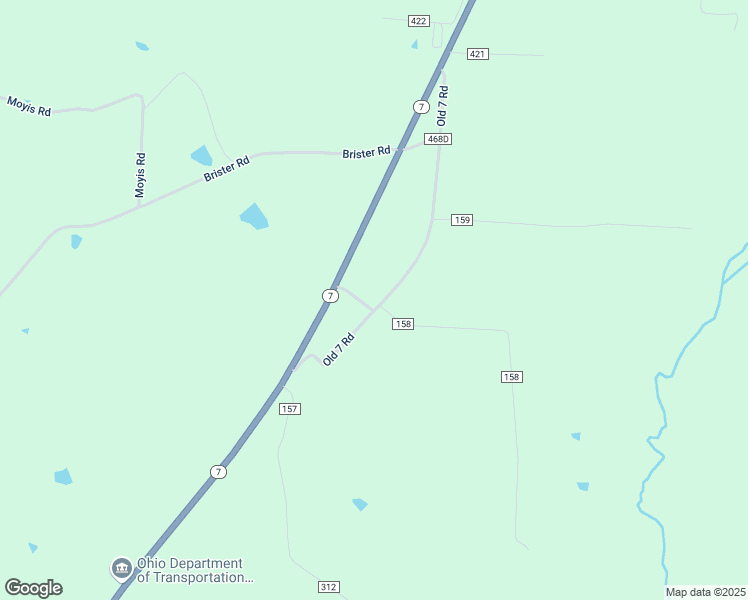 map of restaurants, bars, coffee shops, grocery stores, and more near 589 Old 7 Road in Coolville