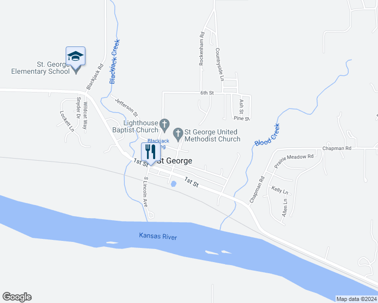 map of restaurants, bars, coffee shops, grocery stores, and more near 307 3rd Street in Saint George