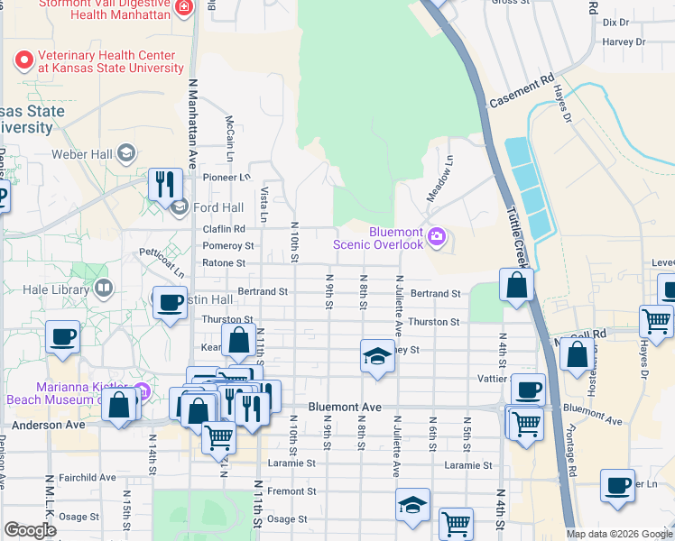 map of restaurants, bars, coffee shops, grocery stores, and more near 901 Ratone Street in Manhattan