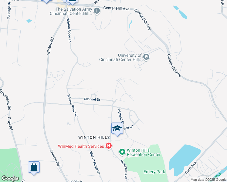 map of restaurants, bars, coffee shops, grocery stores, and more near 5669 Winneste Avenue in Cincinnati