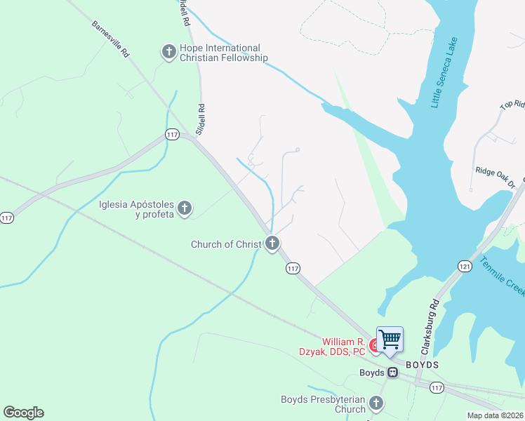 map of restaurants, bars, coffee shops, grocery stores, and more near 15479 Barnesville Road in Montgomery County
