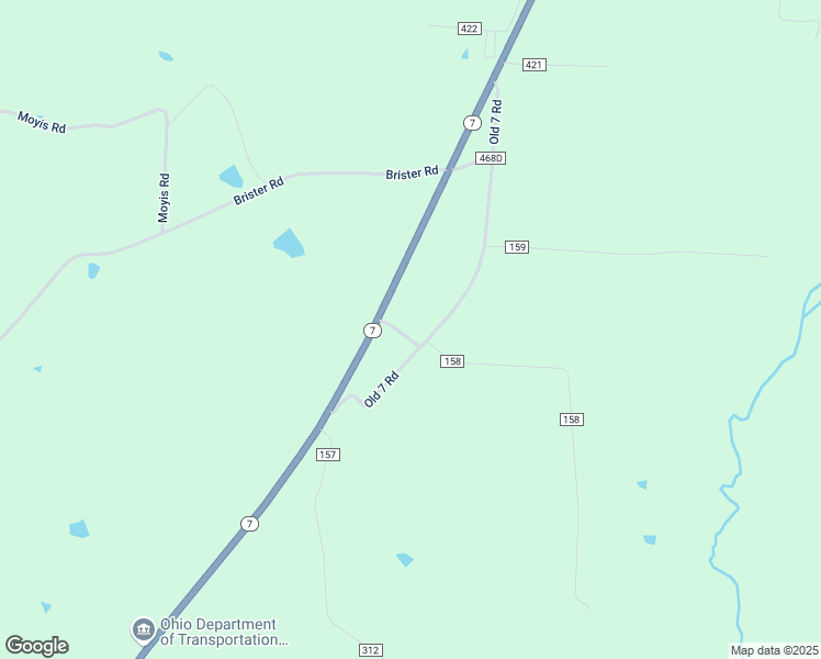 map of restaurants, bars, coffee shops, grocery stores, and more near 589 Old 7 Road in Coolville