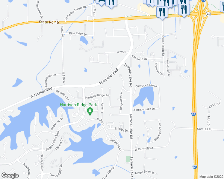 map of restaurants, bars, coffee shops, grocery stores, and more near 563 Kinney Lane in Columbus
