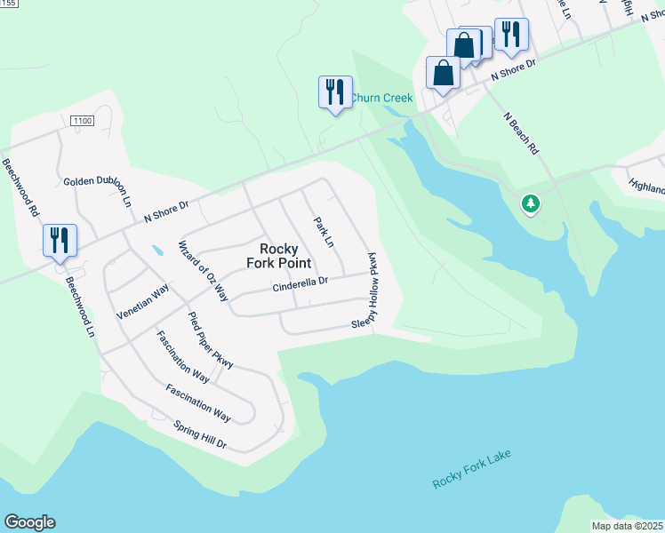 map of restaurants, bars, coffee shops, grocery stores, and more near 6587 Park Lane in Hillsboro