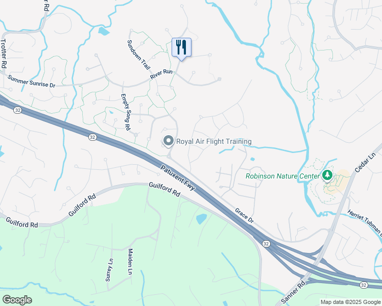 map of restaurants, bars, coffee shops, grocery stores, and more near 7614 Cross Creek Drive in Columbia