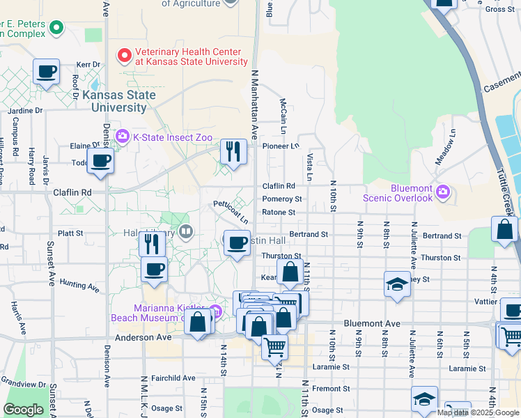 map of restaurants, bars, coffee shops, grocery stores, and more near 1228 Ratone Street in Manhattan