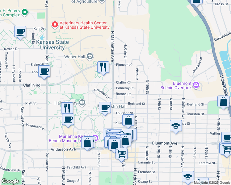 map of restaurants, bars, coffee shops, grocery stores, and more near 1228 Ratone Street in Manhattan