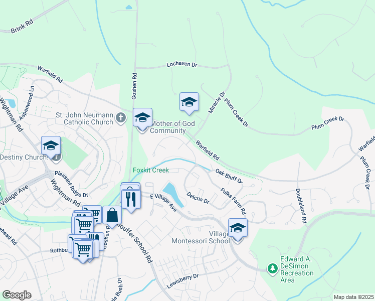 map of restaurants, bars, coffee shops, grocery stores, and more near 20514 Beaver Ridge Road in Gaithersburg