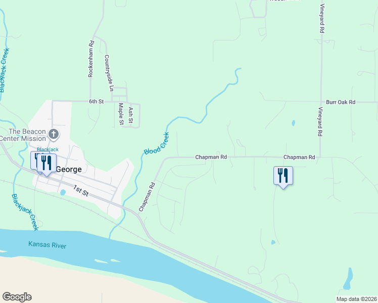 map of restaurants, bars, coffee shops, grocery stores, and more near 13155 Chapman Road in Saint George