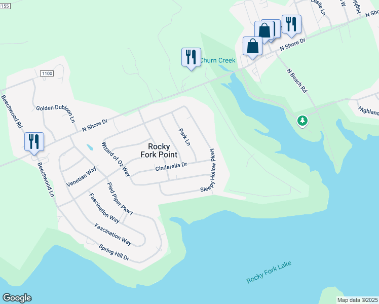 map of restaurants, bars, coffee shops, grocery stores, and more near 6587 Park Lane in Hillsboro