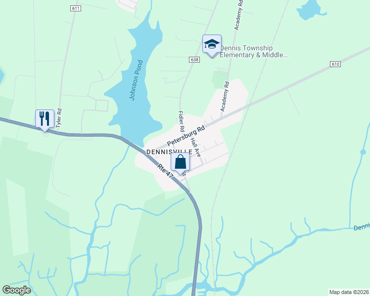 map of restaurants, bars, coffee shops, grocery stores, and more near in Dennis