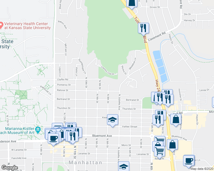 map of restaurants, bars, coffee shops, grocery stores, and more near 806 Ratone Street in Manhattan