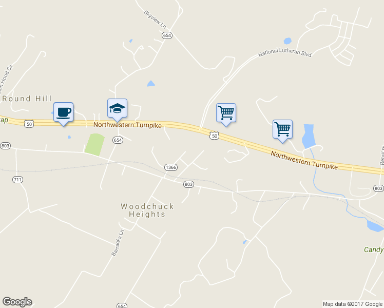 map of restaurants, bars, coffee shops, grocery stores, and more near 182 Pingley Lane in Winchester