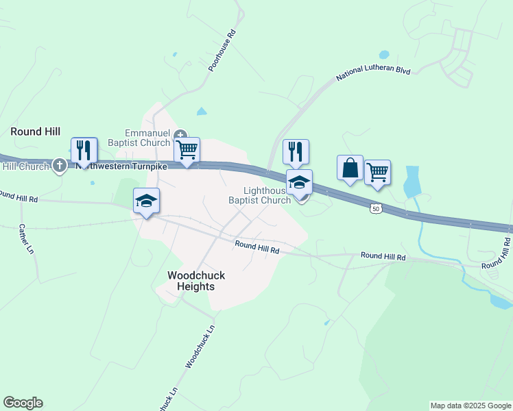 map of restaurants, bars, coffee shops, grocery stores, and more near 182 Pingley Lane in Winchester