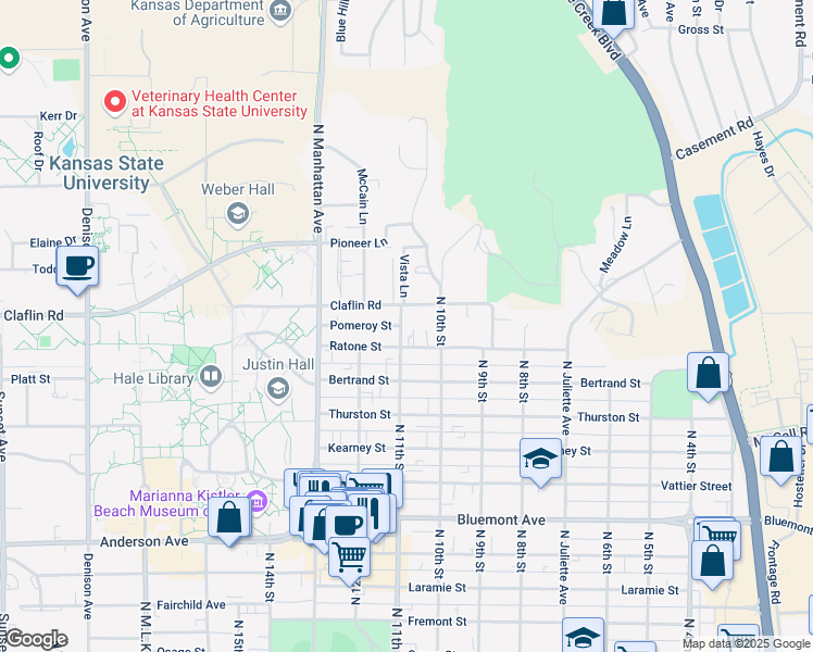 map of restaurants, bars, coffee shops, grocery stores, and more near 1310 North 11th Street in Manhattan
