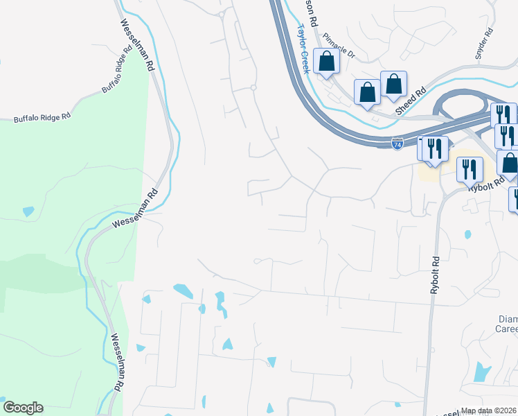 map of restaurants, bars, coffee shops, grocery stores, and more near 6953 Marias Oak Court in Cincinnati