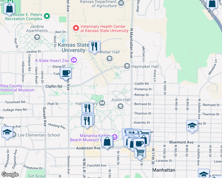 map of restaurants, bars, coffee shops, grocery stores, and more near in Manhattan