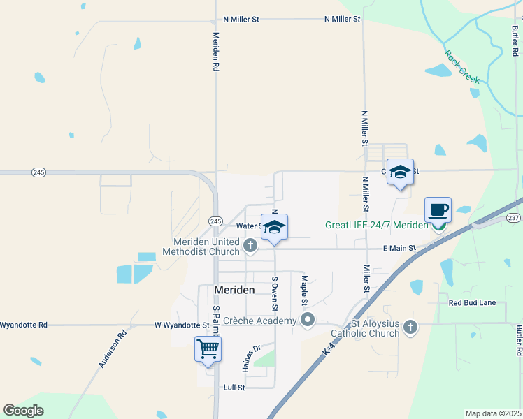 map of restaurants, bars, coffee shops, grocery stores, and more near 210 Water Street in Meriden