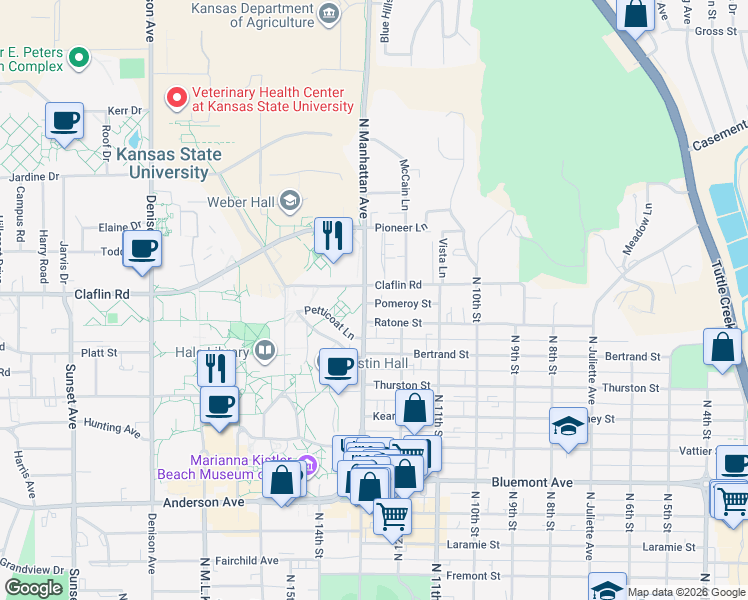 map of restaurants, bars, coffee shops, grocery stores, and more near in Manhattan