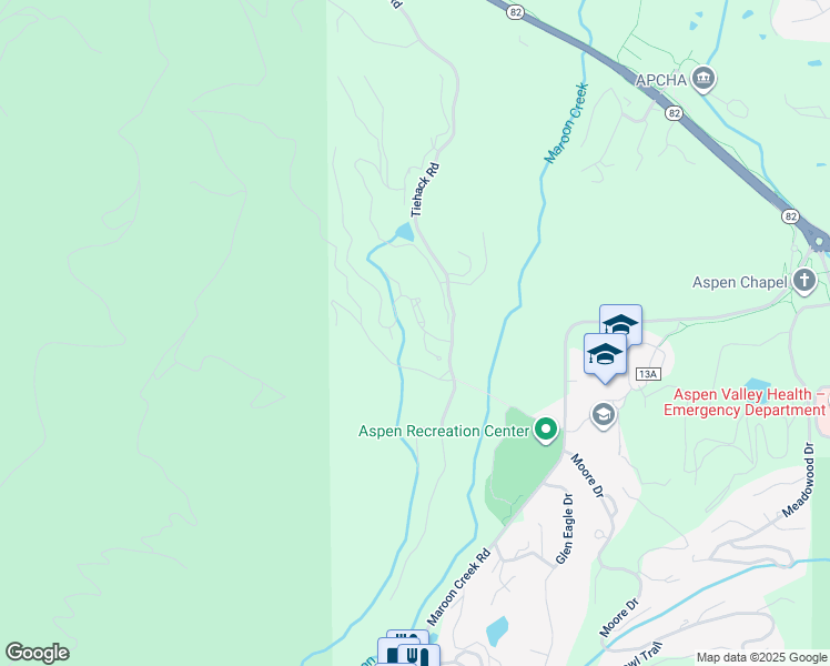 map of restaurants, bars, coffee shops, grocery stores, and more near 101 Oregon Trail in Aspen