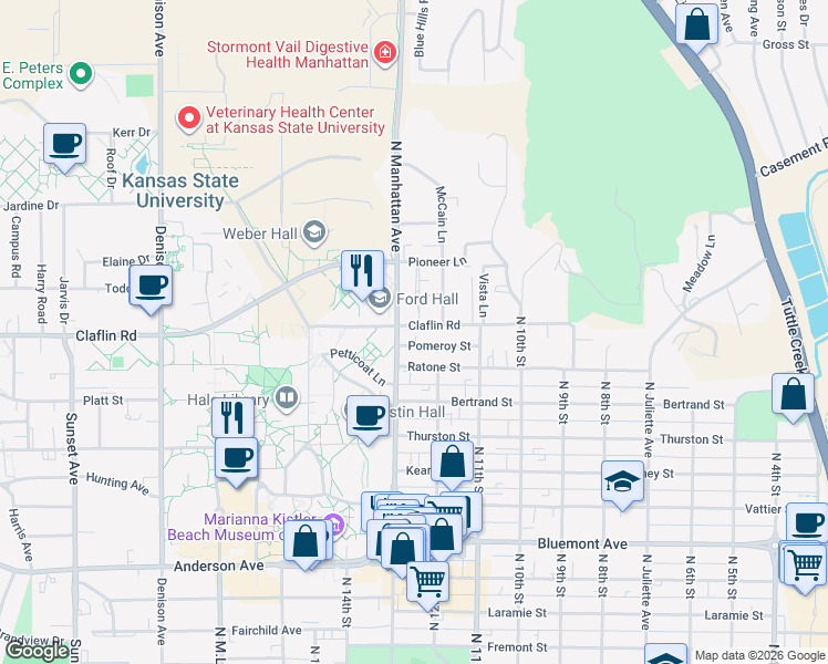 map of restaurants, bars, coffee shops, grocery stores, and more near in Manhattan
