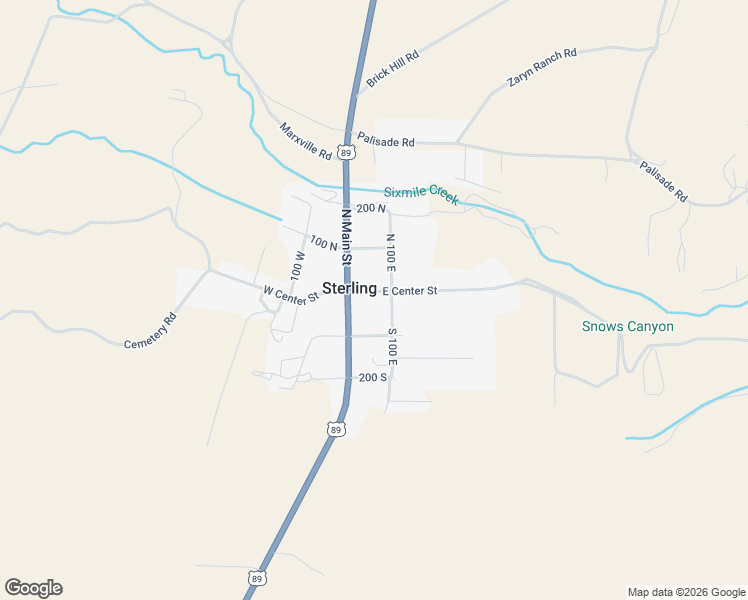 map of restaurants, bars, coffee shops, grocery stores, and more near 72 East Center Street in Sterling