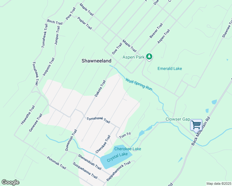 map of restaurants, bars, coffee shops, grocery stores, and more near 120 Comanche Trail in Winchester