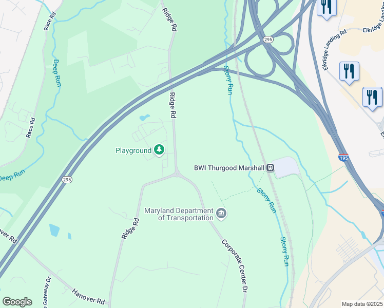 map of restaurants, bars, coffee shops, grocery stores, and more near 7031 Ridge Road in Hanover