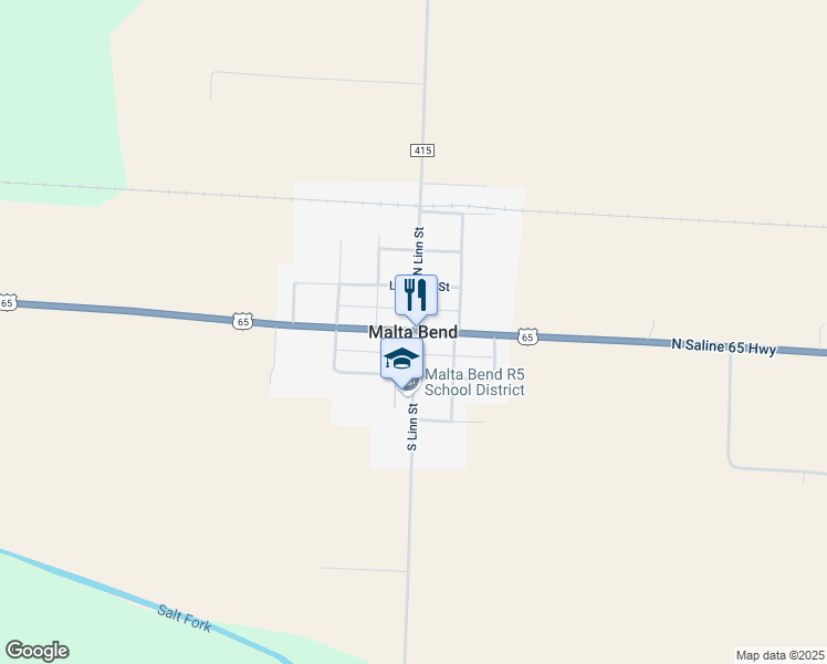 map of restaurants, bars, coffee shops, grocery stores, and more near in Malta Bend