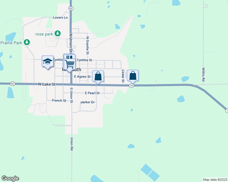 map of restaurants, bars, coffee shops, grocery stores, and more near 600 East Pearl Street in McLouth