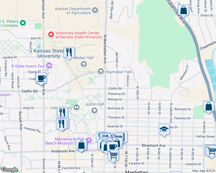map of restaurants, bars, coffee shops, grocery stores, and more near in Manhattan