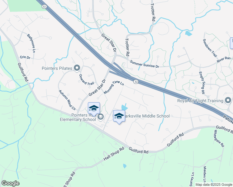 map of restaurants, bars, coffee shops, grocery stores, and more near 6440 South Trotter Road in Clarksville